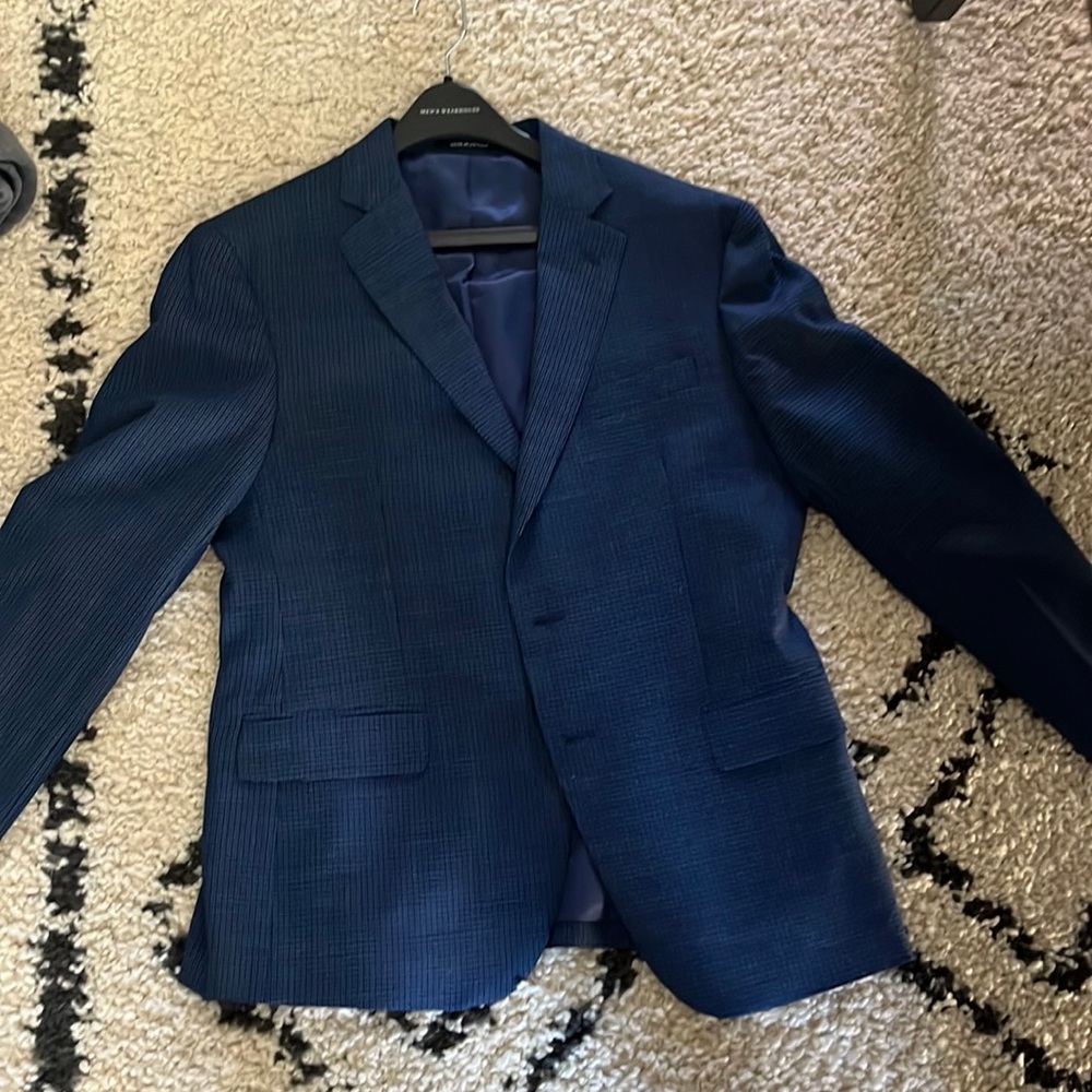 Kenneth Cole blue blazer / sport coat 42s slim fit